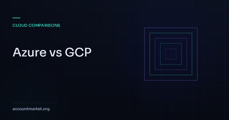 Nested square motif representing a comparison between Azure and Google Cloud