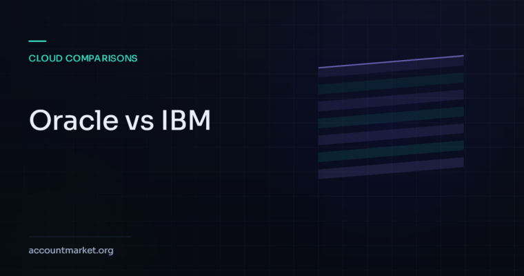 Layered strata motif representing a comparison between Oracle Cloud and IBM Cloud